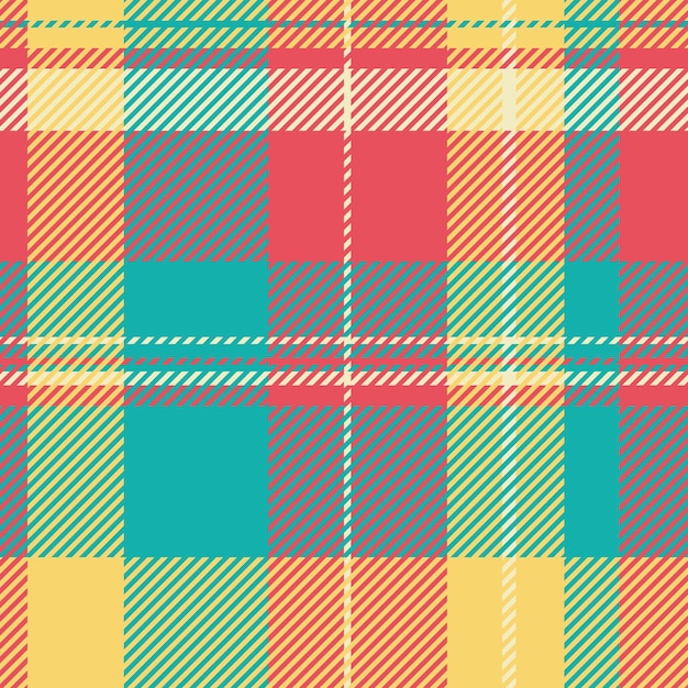 Size seamless tartan plaid diagonal texture background pattern Cloth textile check fabric vector in red and teal colors