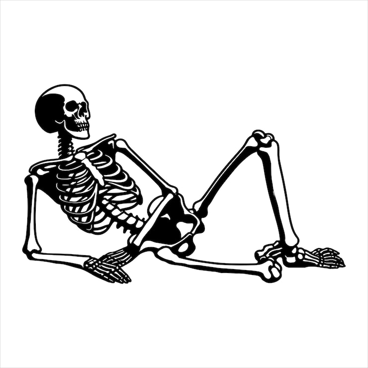 Vektor skeleton laying down svg