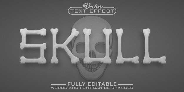 Skeleton Skull Vector Editable Text Effect Template