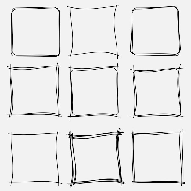 sketch frame border Simple doodle rectangle pencil frame border shape for text quote template