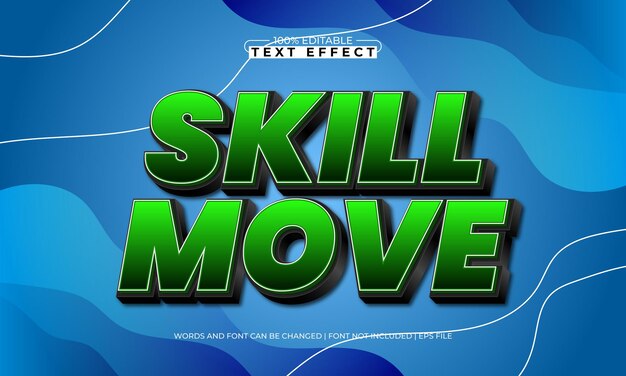 skill move editable text effect with a work and job text style
