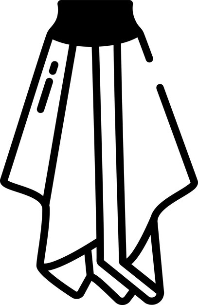 Skirt glyph and line vector illustration