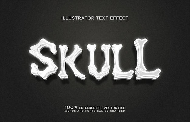 skull bone text effect