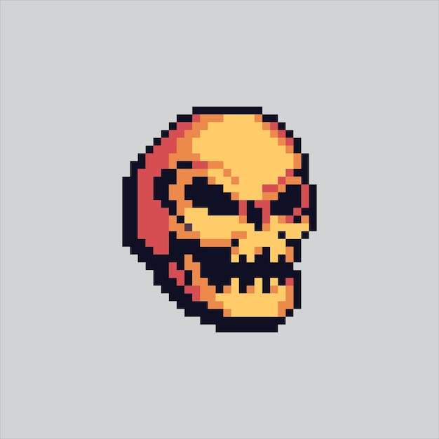 Skull Skeleton Bones Icon pixelated for the pixel art game and icon for website and video game old