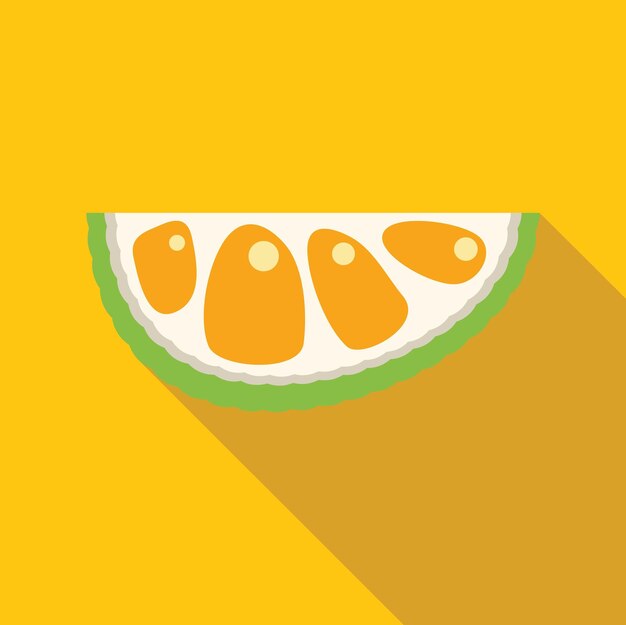 Slice of bergamot showing segments on yellow background