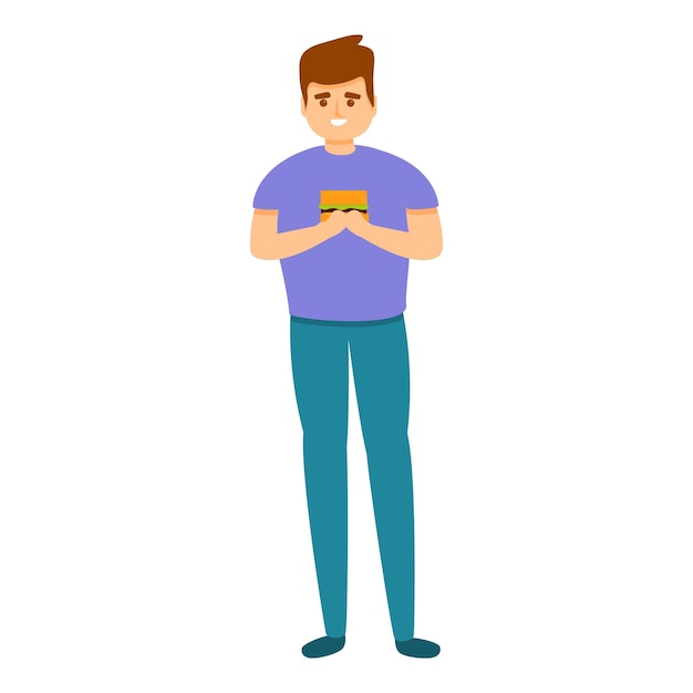 Slimming boy icon Cartoon of slimming boy vector icon for web design isolated on white background