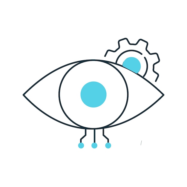 Smart AI Eye for Computer Vision Vector Icon Design
