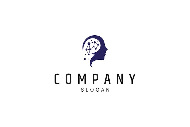 Smart brain tech logo design concept