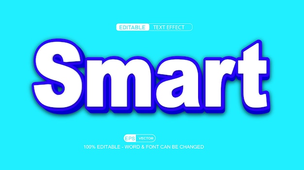 smart editable text effect vector 3d style with background