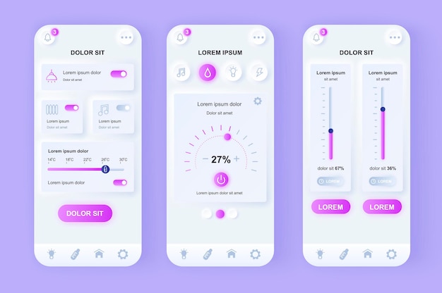 smart home modern neumorphic design ui mobile app