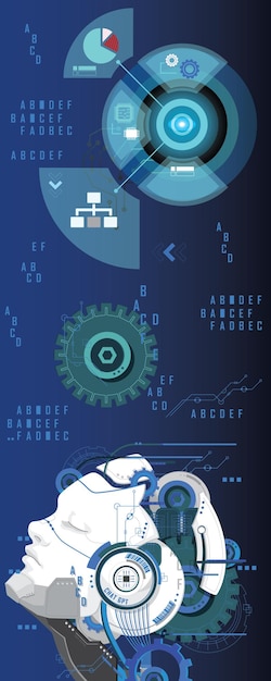 smart robot intelligence connected via internet ai helps in the business field ensuring security