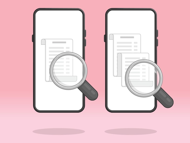 Smartphone Magnifier Invoice Auditing Entries Expenses