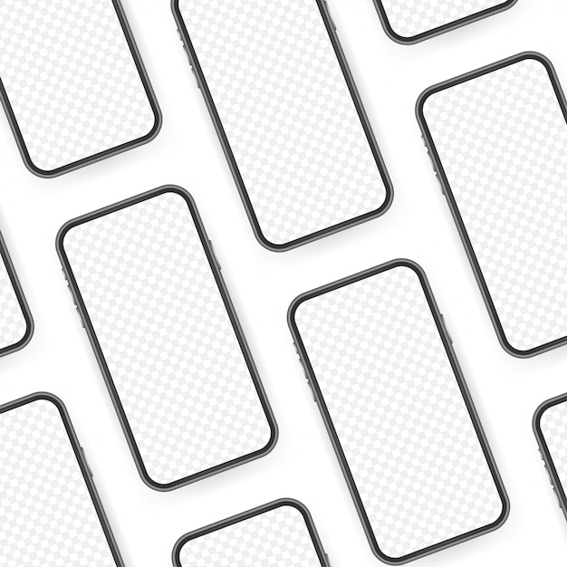 smartphone mockup. cellphone frame with blank display isolated templates.