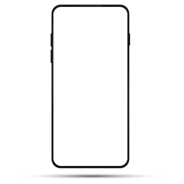 Smartphone Mockup on white background Mobile phone isolated image