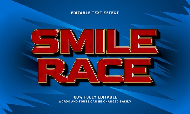 smile race editable text effects with a game and kids theme
