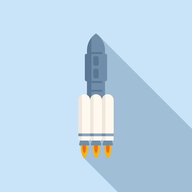 Smoke rocket icon flat vector Space fire Future idea