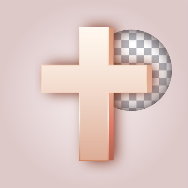 Smooth Butter Color Effect Cross Icon with Customizable Background