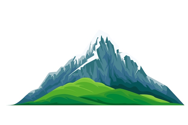 Snow capped mountain peak and valley