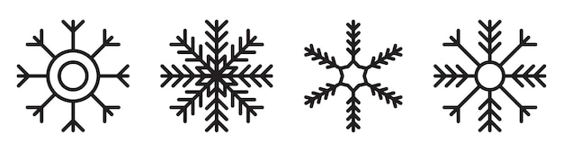 Snowflake icon collection vector illustration isolated on white