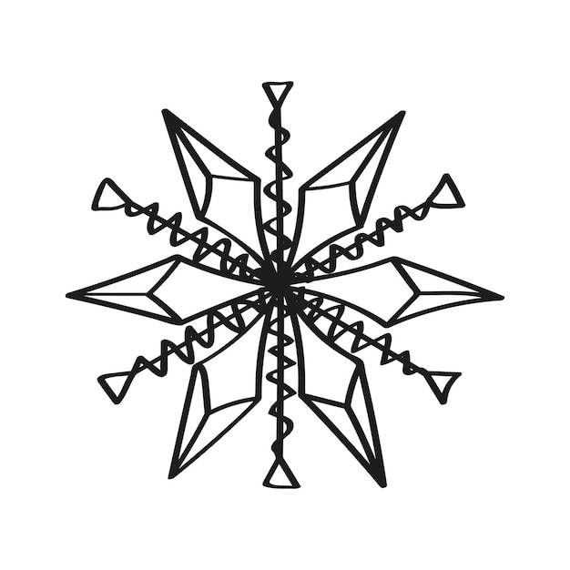 Snowflake Illustratio in Art Ink Style