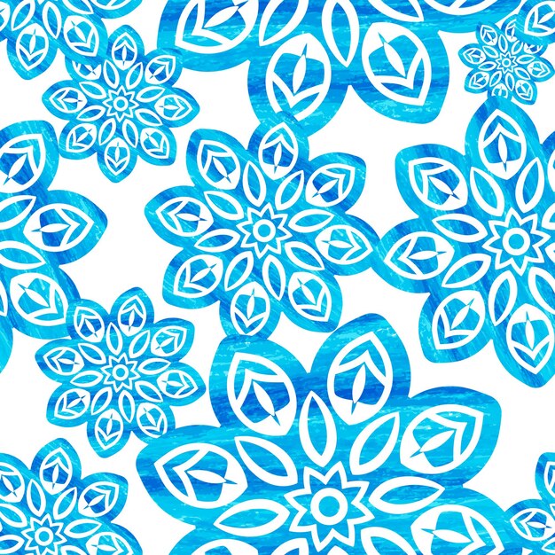 snowflake watercolor effect seamless pattern snow pattern with snowflakes festive christmas and new year background winter vector stock illustration