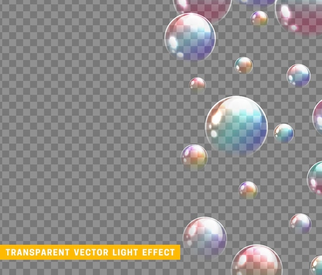 soap bubbles background realistic 3d design. glass balls. vector illustration