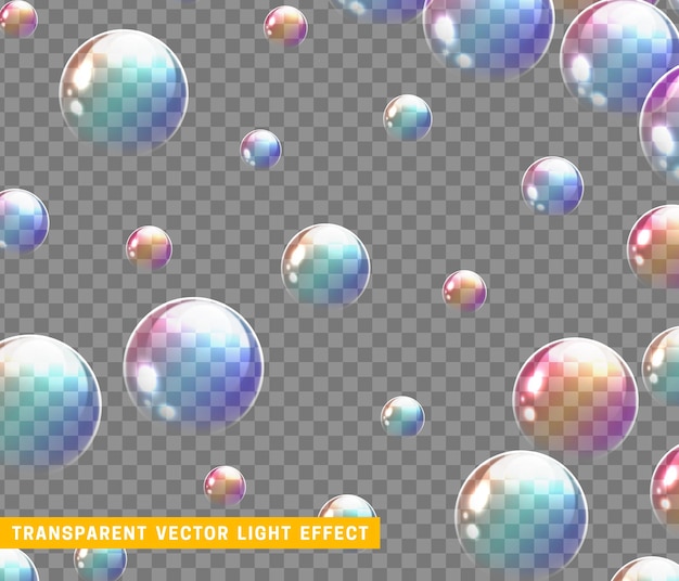Soap round bubbles. Realistic design. vector illustration