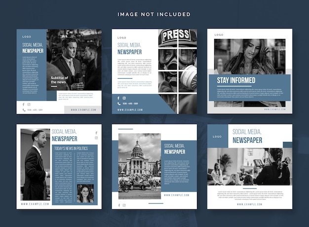 Social Media Vol 15  press newspaper news post social media template newscast business