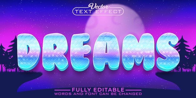 soft colorful dreams vector editable text effect template