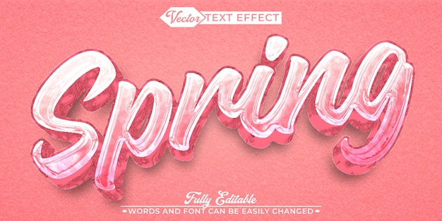 Soft Colorful Spring Vector Editable Text Effect Template