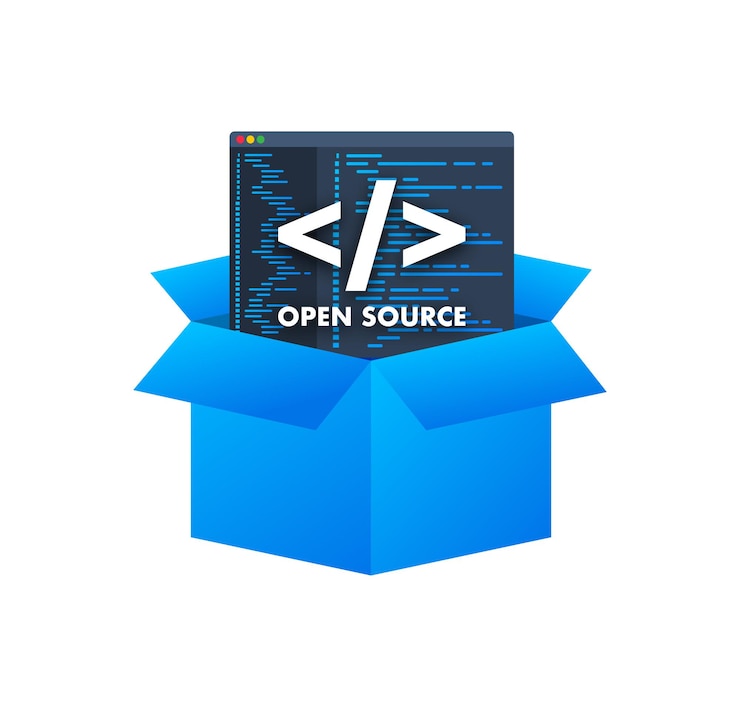 Vektor software development and digital technology concept open source