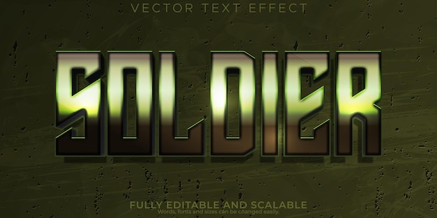 Soldier text effect editable army and war text style