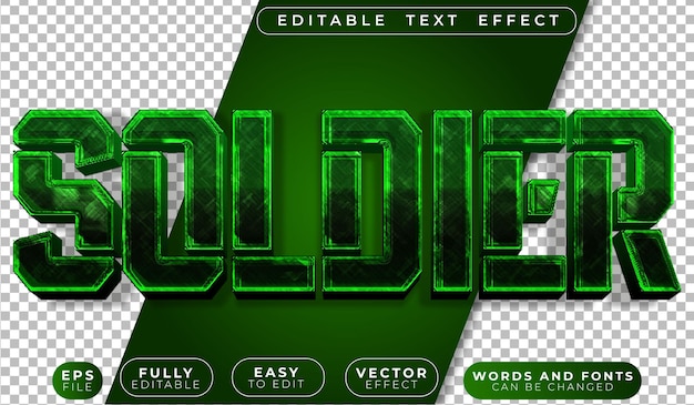 Soldier War Army Green Fully Editable Vector Text File