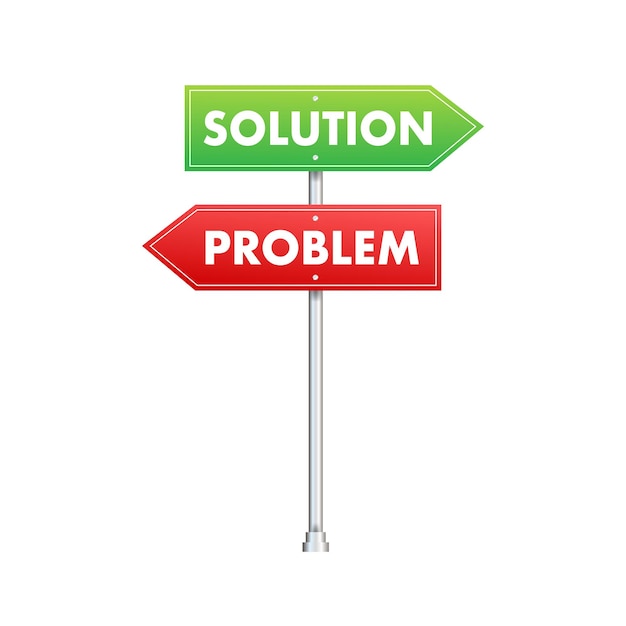 Solution and problem road sign Vector stock illustration