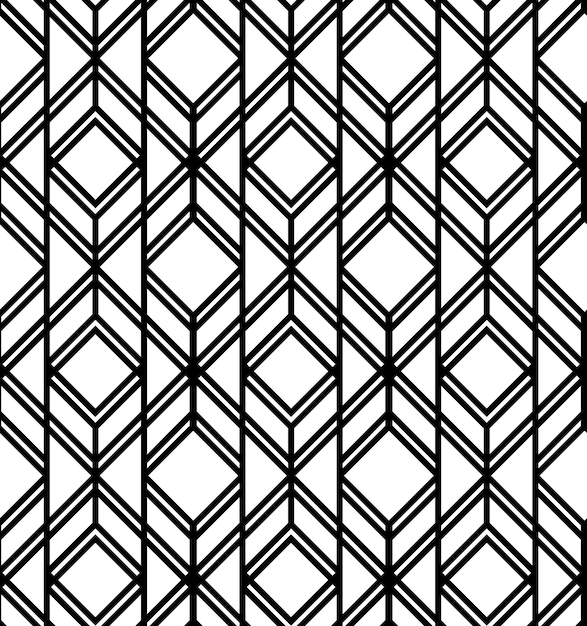 Sømløst geometrisk mønster. Vektor abstrakt klassisk bakgrunn i svart og hvit farge