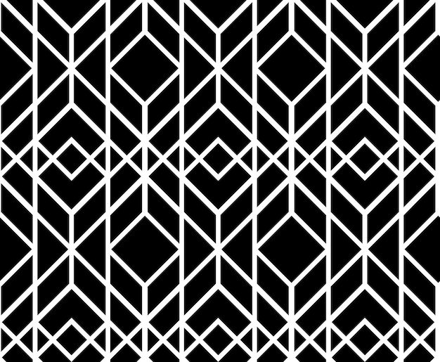 Sømløst geometrisk mønster. Vektor abstrakt klassisk bakgrunn i svart og hvit farge