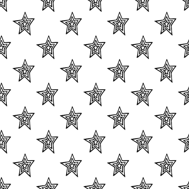 Sømløst mønster med søte stjerner, doodle for dekorativt trykk, innpakningspapir, gratulasjonskort, bakgrunnsbilde og stoff