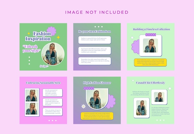 Søt pastell morsom instagram mal for design av sosiale medier