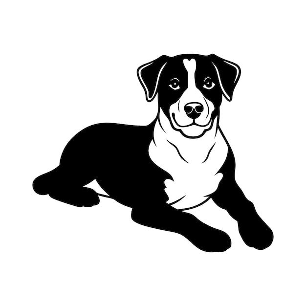 Søtt hundevektordesign med hvit bakgrunn