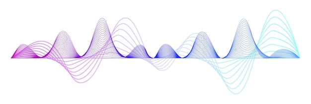 Sound wave Colorful abstract waveform with gradient lines