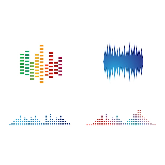 Sound waves vector illustration design template