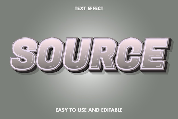 Source Text Effect. Editable Font Style.