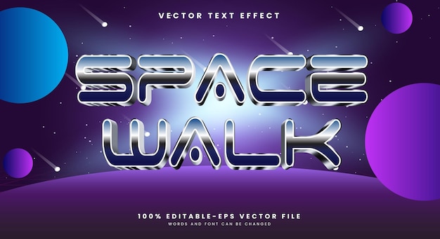 Space 3D Editable text effect Template with galaxy font style theme