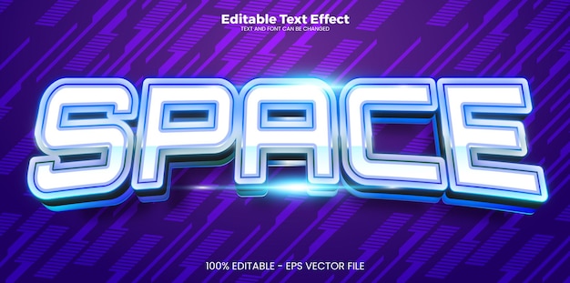 Space editable text effect in modern trend style