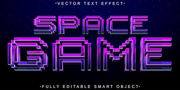 space game cartoon orange space game space game vector fully editable smart object text effect