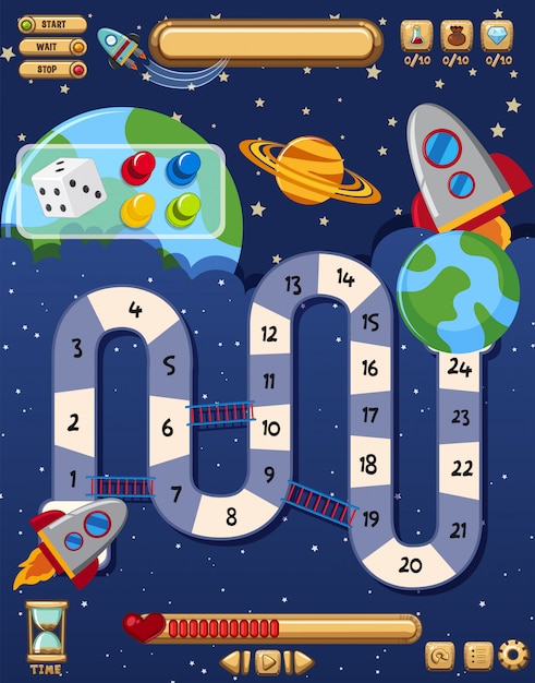 Space game with rockets in space