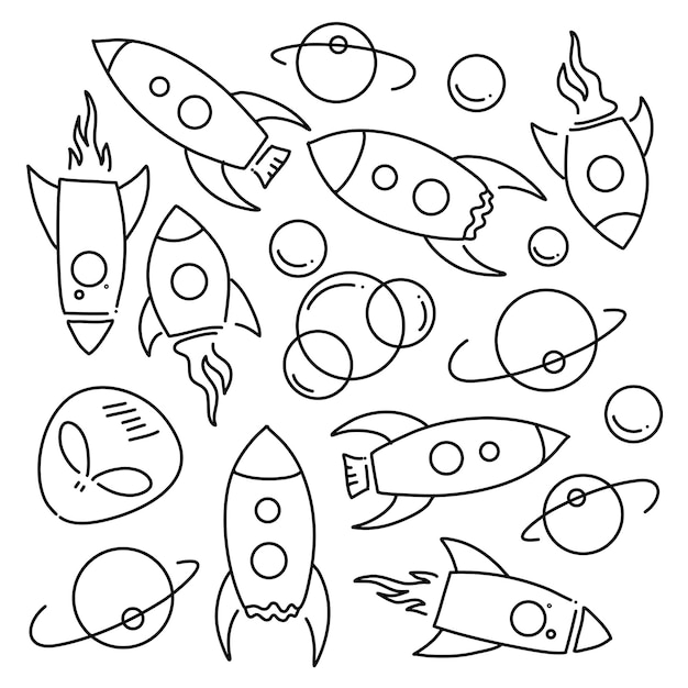 space set with line style bundle set vector