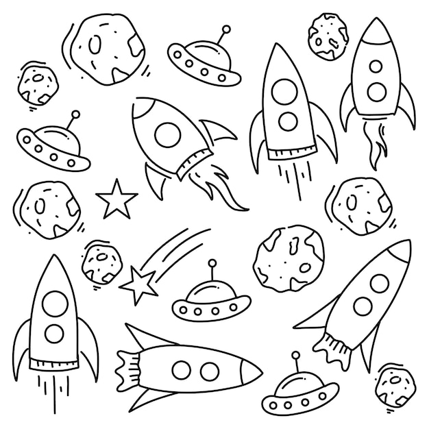 space set with line style bundle set vector