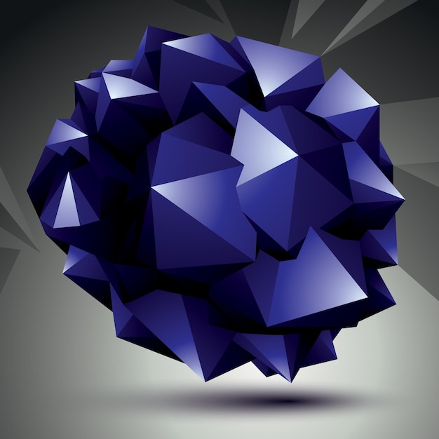 spatial vector bright digital object isolated, 3d technology figure with geometric elements.