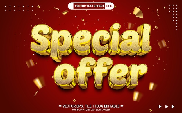 Special offer sale golden 3d editable vector text style effect